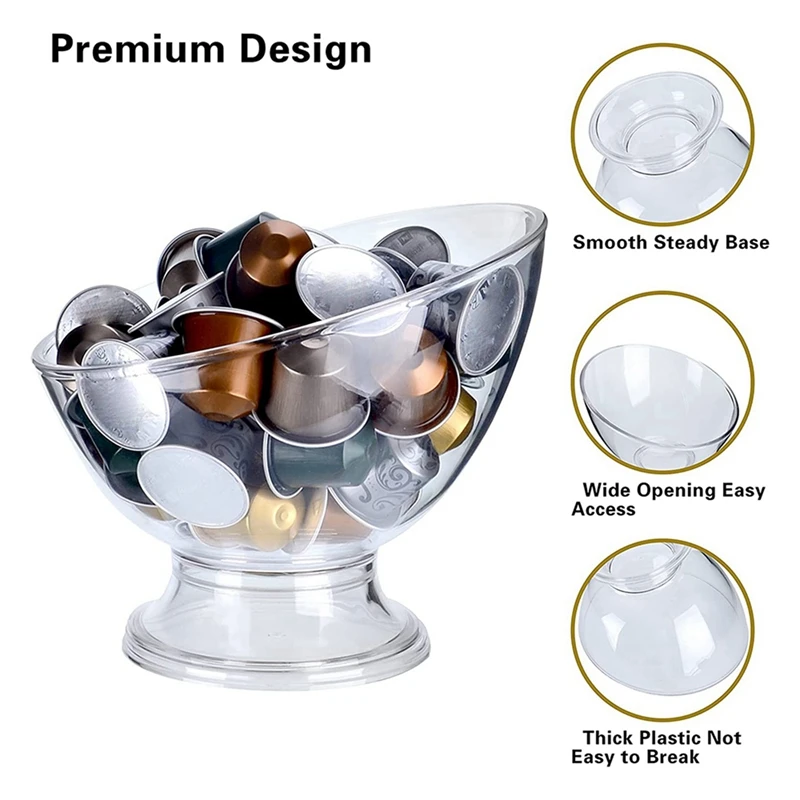 2025-3X Coffee Pod Holder K Cup Holder Transparent Plastic Large Capacity Coffee Pod And Capsule Locker