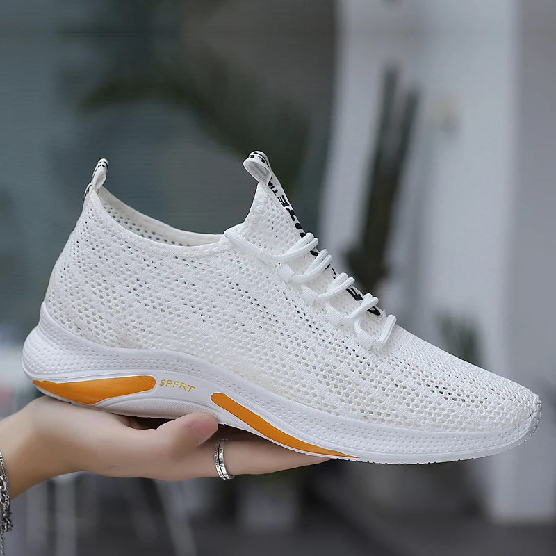 Summer Men Elevator Shoes Breathable Hollow Out Height Increase Sneakers Men Shoes Hidden 7cm Outdoor Leisure Taller Shoes