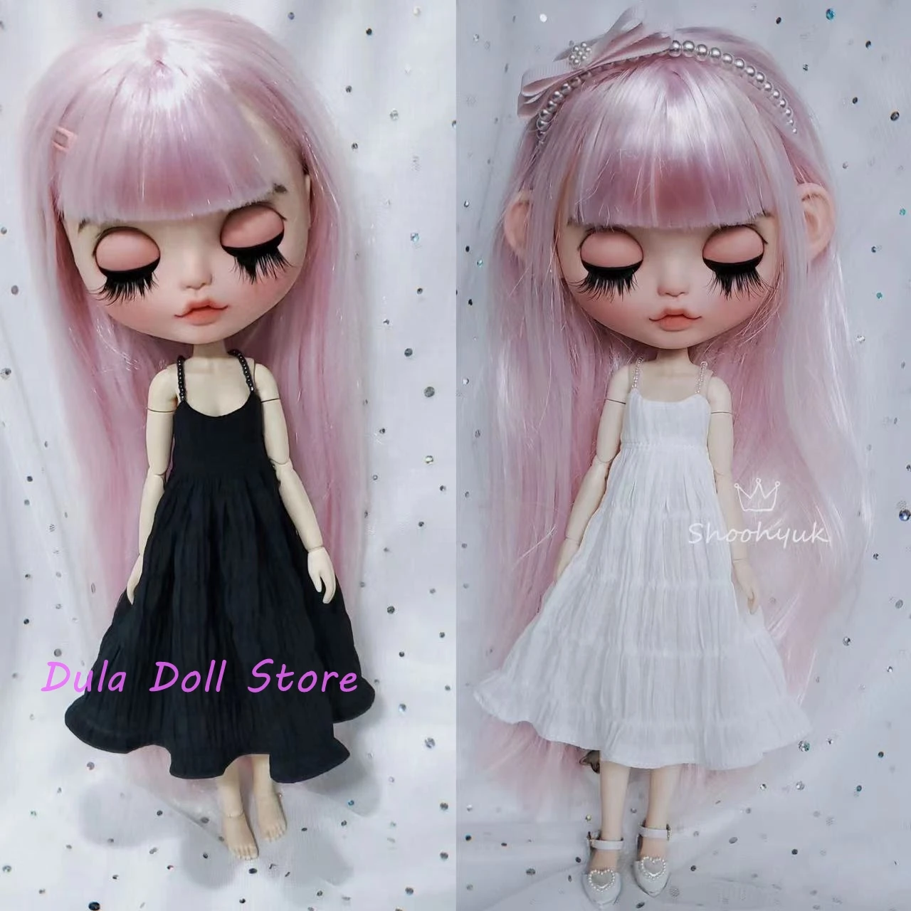 Dula Doll Clothes Dress Black and white long skirt Blythe ob24 ob22 Azone Licca ICY JerryB 1/6 Bjd Doll Accessories