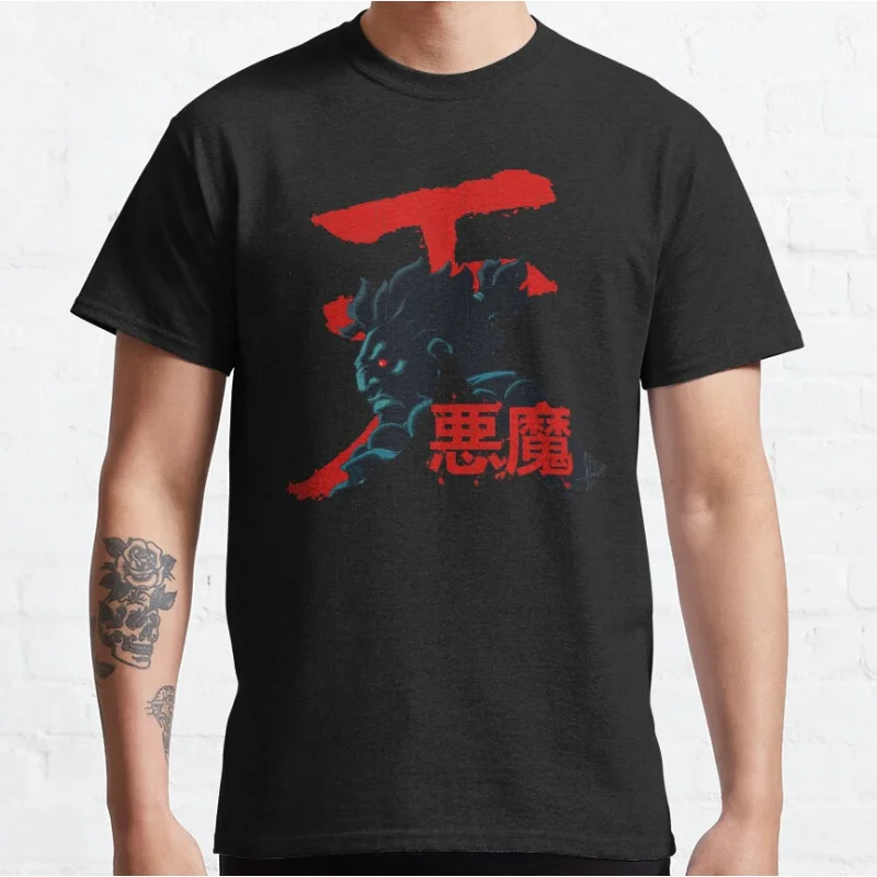 

Akuma Retro Street Fighter 80s vintage video game Graphic T Shirts for men large size Adult S-6XL tops
