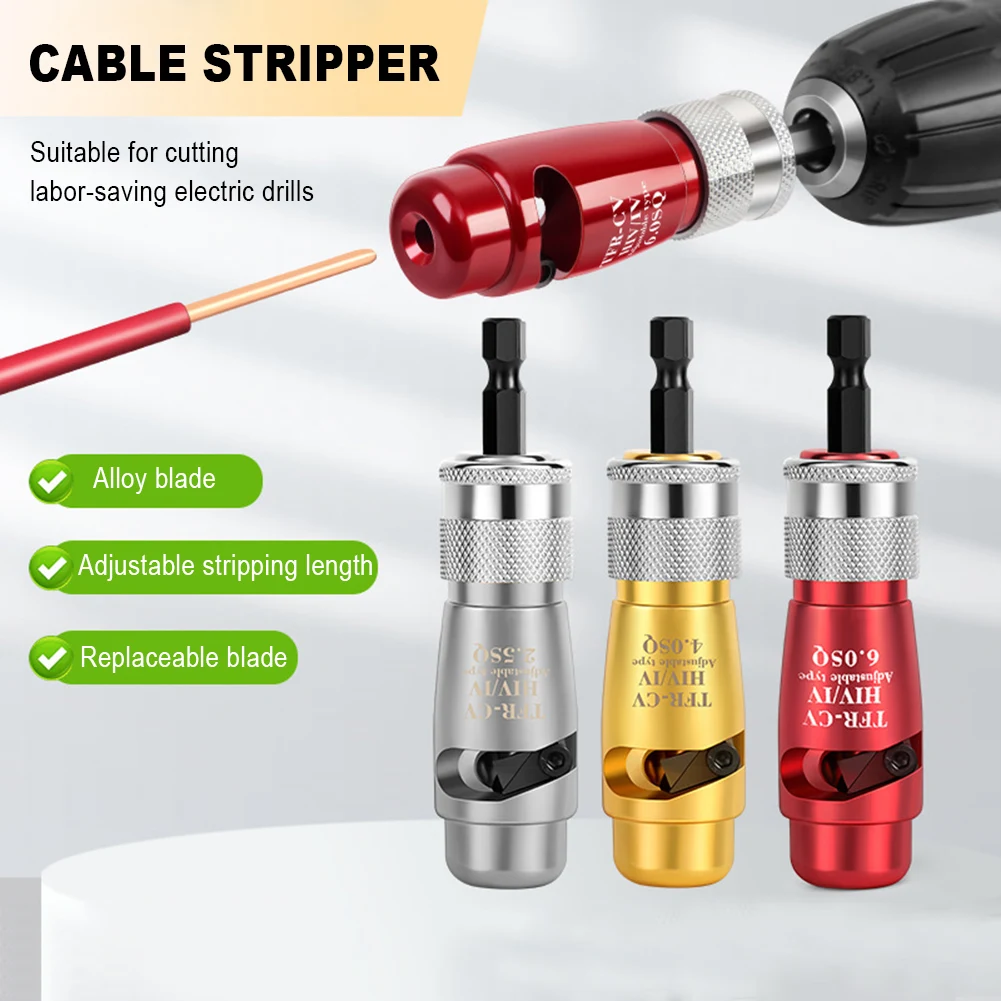 Kabel Snel Strippen Connector Aluminiumlegering Snel Strippen Draad Gereedschapskabel Peeling Stripper Professionele Elektricien Gereedschapsset