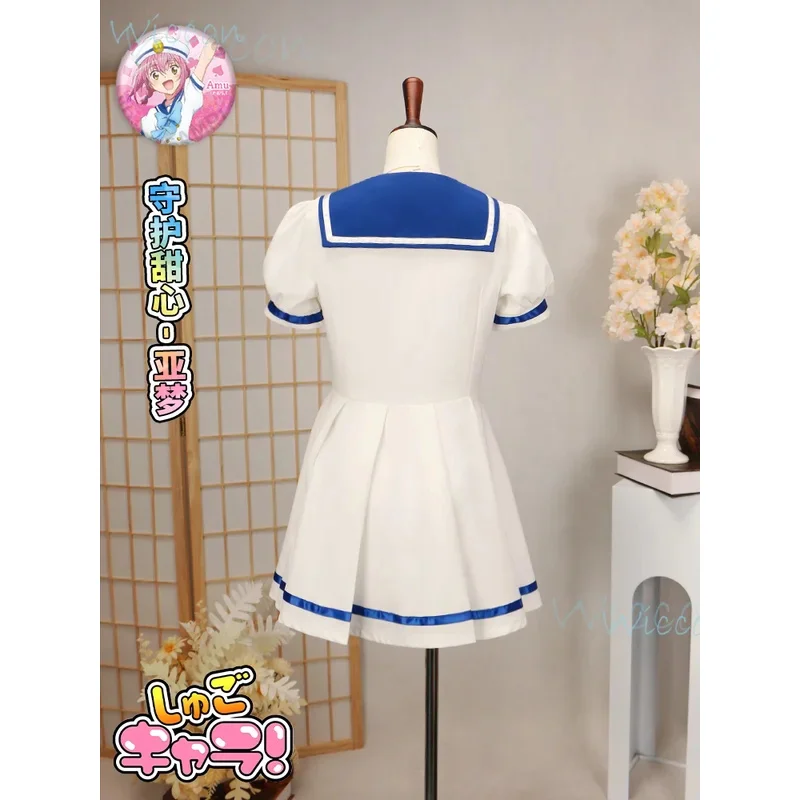 Hinamori Amu أنيمي تأثيري حلي فستان أبيض كوس الدعائم قبعة الوردي شعر مستعار الصيف بحار الدعاوى النساء أنثى فتاة لعب الأدوار ؛ 3 ، c'5.b ؛ 8' #4