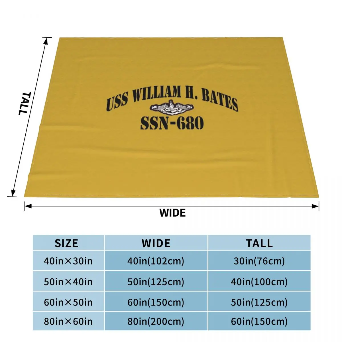 USS WILLIAM H. BATES (SSN-680) SHIP'S STORE Throw Blanket sofa bed Camping christmas gifts Soft Plaid