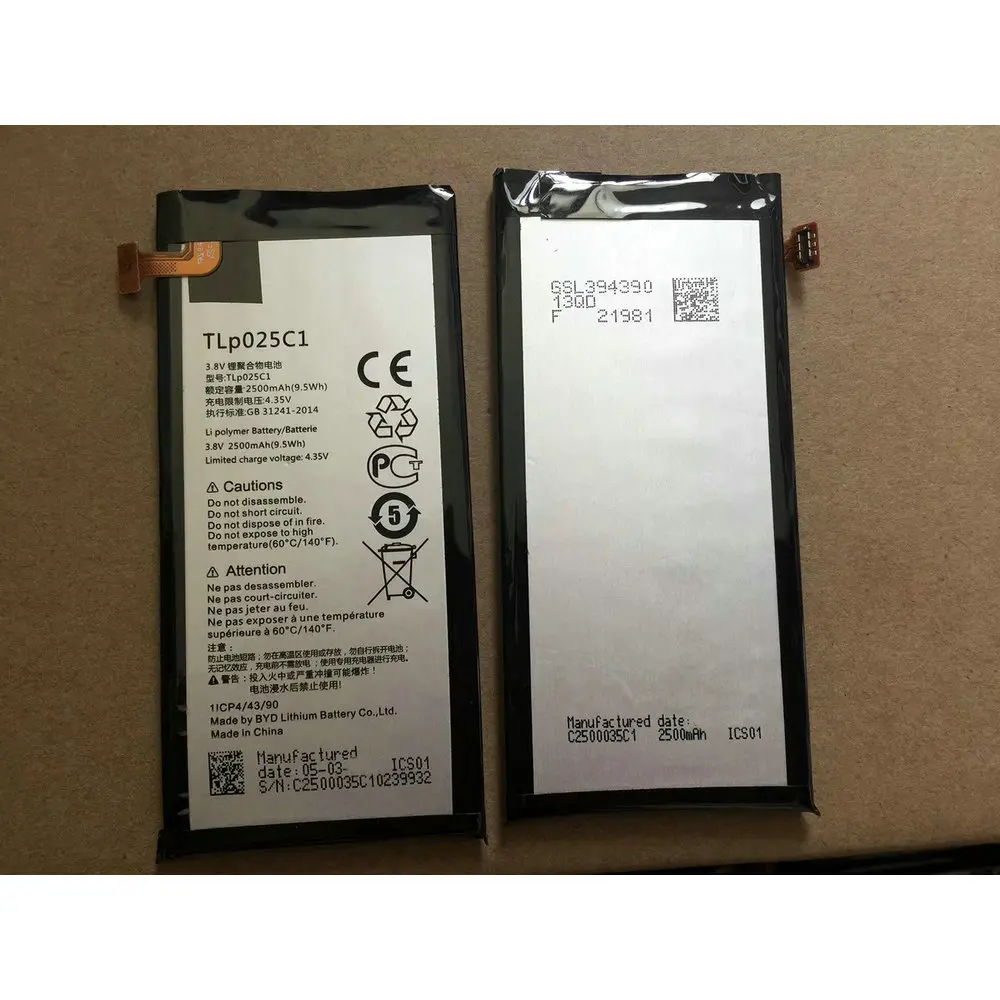 

Original 2500mAh TLP025C1 TLP025C2 Battery For Alcatel One Touch POP 4 Plus 4+ OT-5056D 5056A 5056N 5056O 5056W Mobile Phone