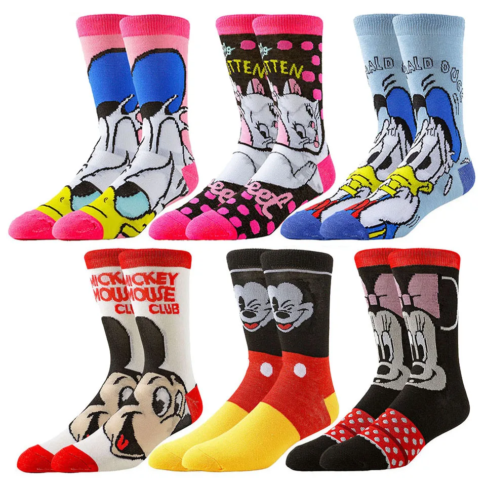 

Miniso Disney Men Women Novelty Socks Cartoon Anime Christmas Halloween Themes Hip Hop Street Fashion Look Funny Crew Socks