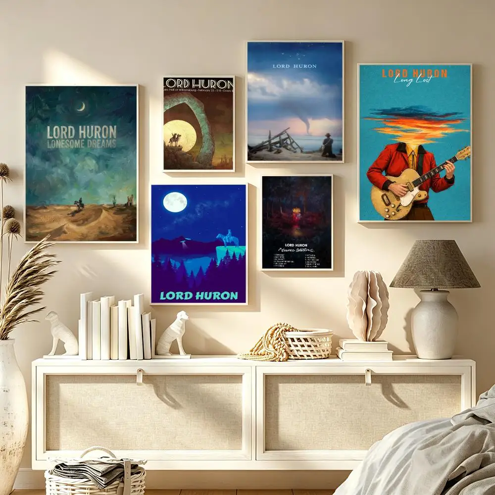 Band L-Lord Huron Poster Modern  Wall Art Aesthetic Minimalist Bedroom Decor Cafe Home Gift