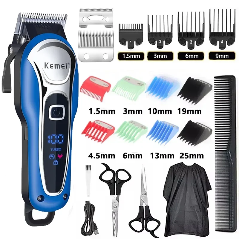 

Машинка для стрижки волос Kemei KM-1995, триммер для мужчин, профессиональная машинка для стрижки волос, электрическая бритва, перезаряжаемая машина для стрижки волос