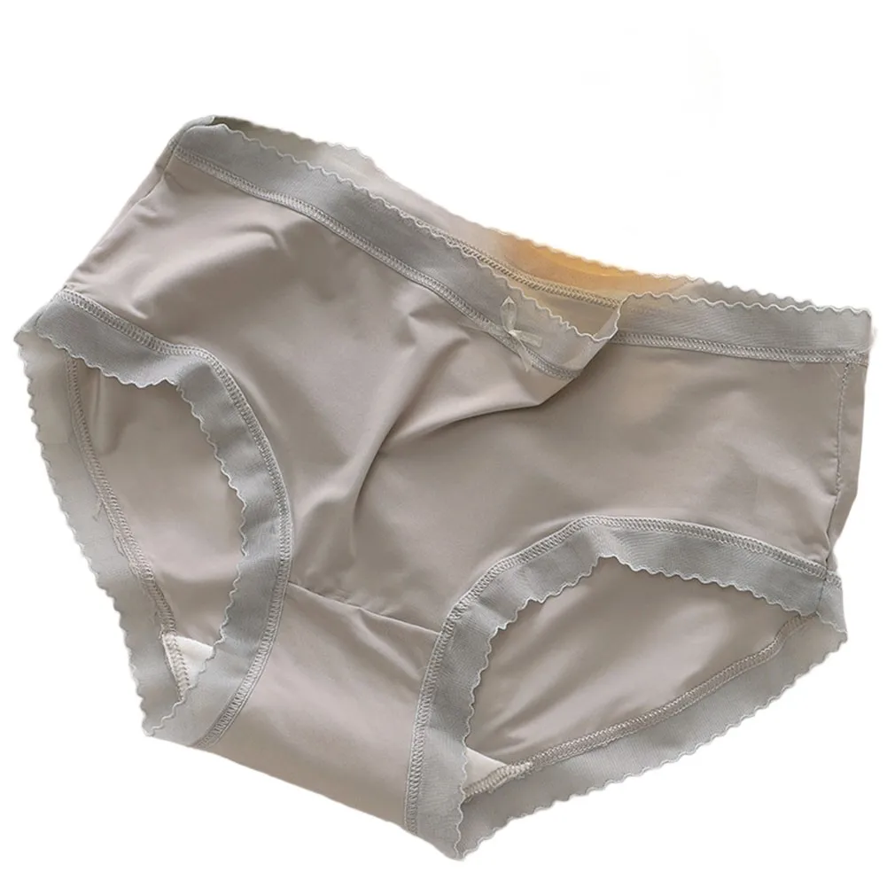 Female Sheer Knickers Women's Ice Silk Seamless Thin Quick Drying Briefs Triangle Underwear Suitable For Summer