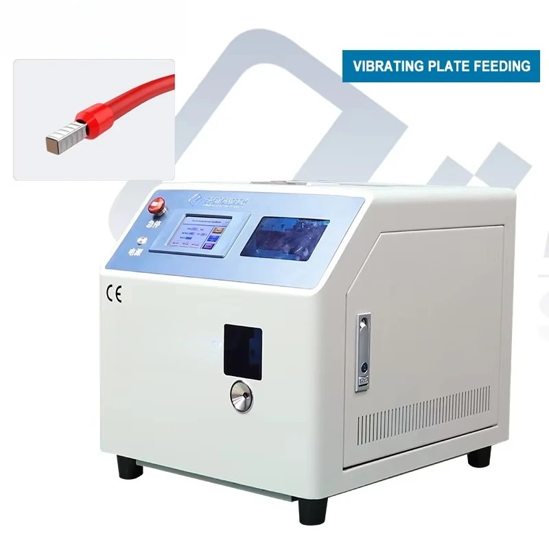 Автоматическая машина для обжима наконечников. Оборудование для зачистки и скручивания сервоприводов EW-5010. Обжимное оборудование для наконечников.