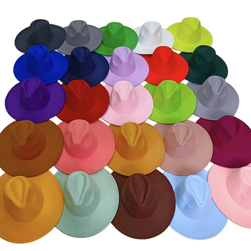 

Men's Fedora hat 9.5CM large brim women's fashion autumn and winter wedding hat jazz hat church hat sombrero para hombre