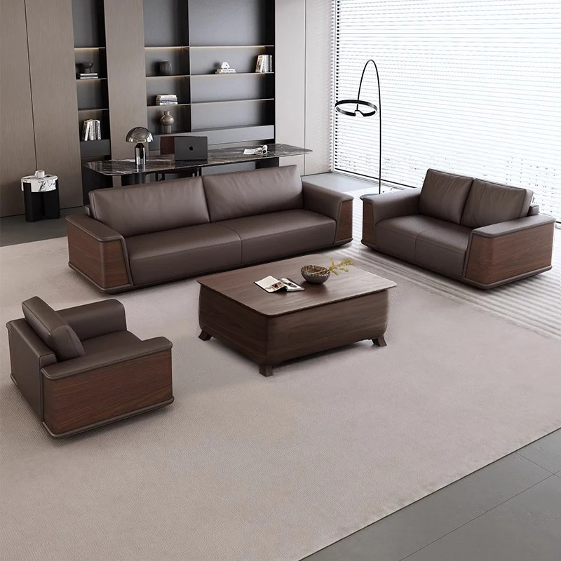 

Modern Nordic Design European Style 2-Seater Leather Office Sofa Set for Commercial Reception Schools Home Offices Apartments