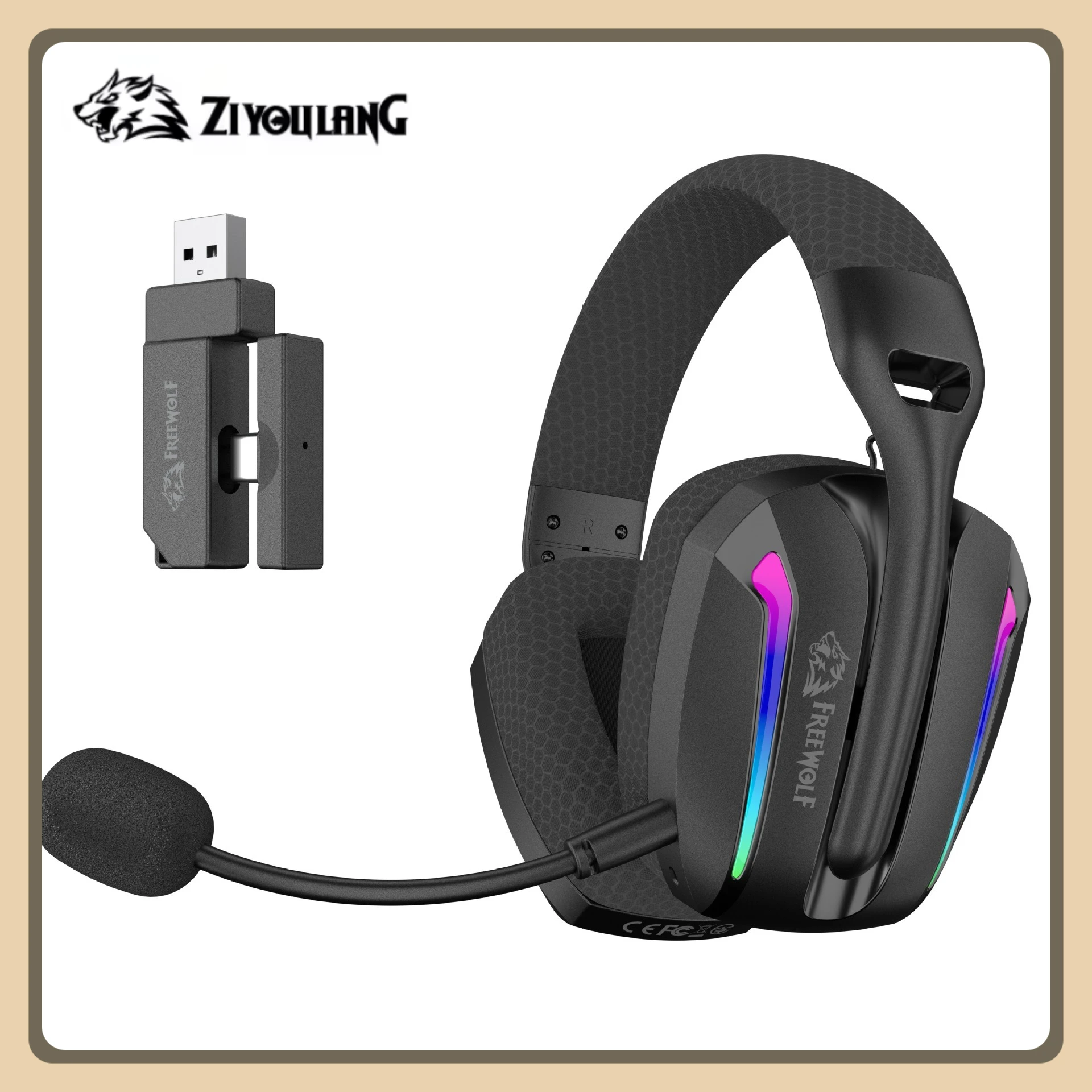 

Новая сверхлегкая беспроводная игровая гарнитура Ziyoulang V10, гибкая двойная микрофонная система, 2,4 ГГц/BT/3,5 мм, проводная система с низкой задержкой для ПК/Mac/PS/XBOX