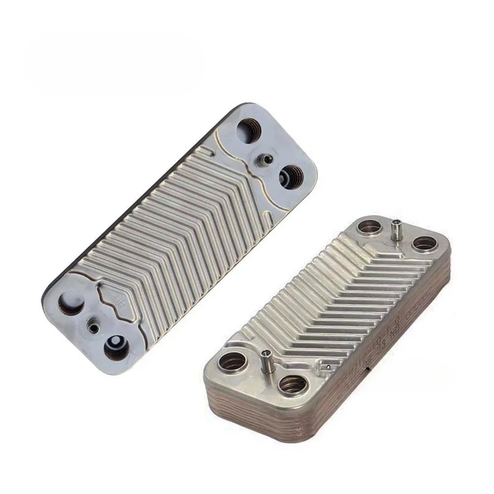12 Plates Heat Exchanger 304 Plate Mini Stainless Steel Heat Exchanger Secondary Heat Exchanger for Gas Boilers Spare Parts