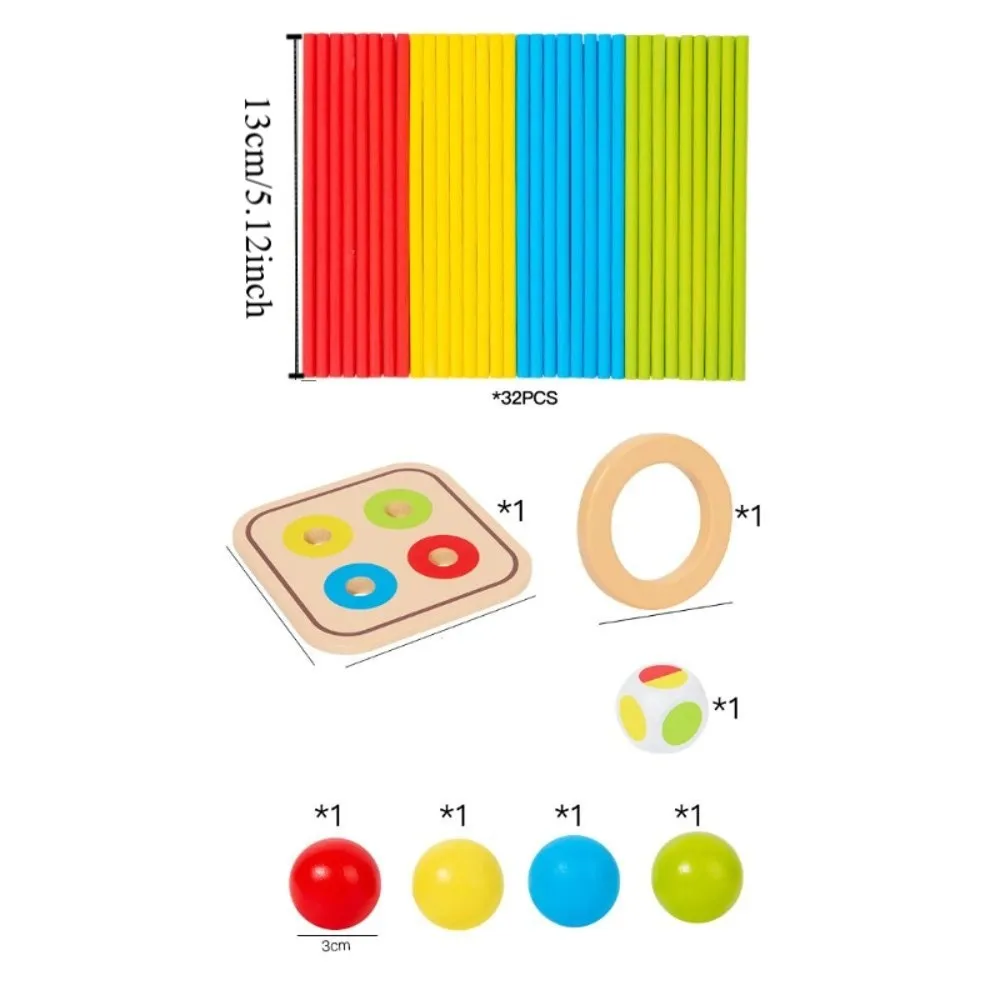 Divertente gioco da tavolo con bastoncini di legno Bastoni colorati Materiale in legno Set di giocattoli con torre di bastoncini di legno Abilità motorie fini Formazione del pensiero