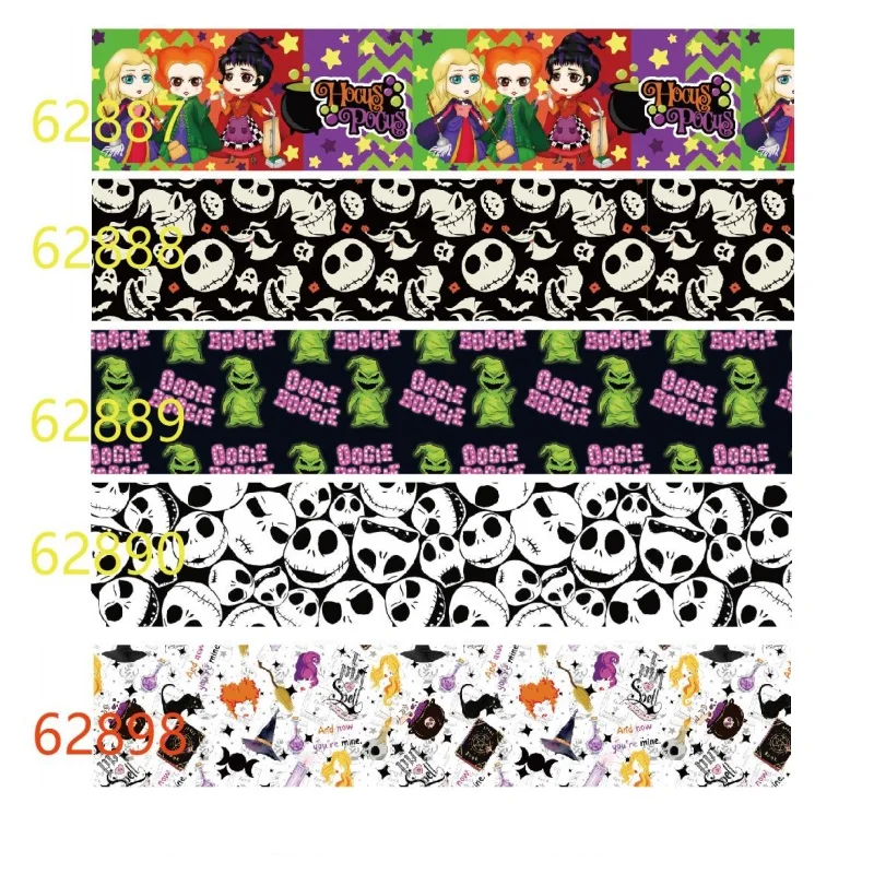 10Yards Disney Hocus Pocus Halloween Cartoon Grosgrain Ribbon for Hairbows Accessories DIY Craft Materials