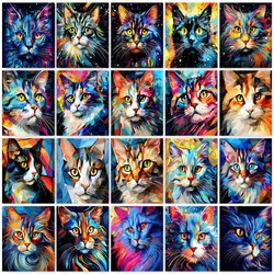 GATYZTORY Frame Cat Animals DIY Painting By Numbers Acrylic Canvas Painting Home Decoration Unique Gift Modern Wall Art Picture