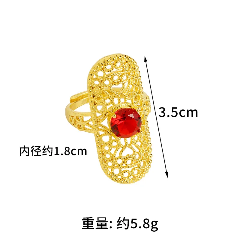 

24K Gold AU999 Hollow Fortune Adjustable Ring Women - Premium pure gold, lightweight hollow, practical adjustable