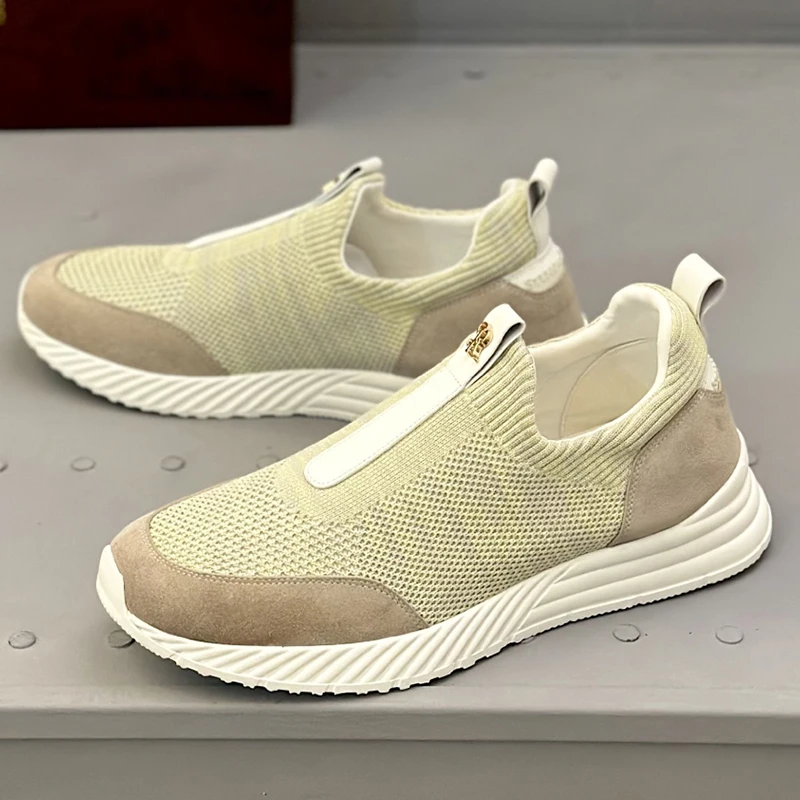 New Spring/Summer 2025 knitted sportswear casual soft and breathable daily commuting comfortable men's shoes