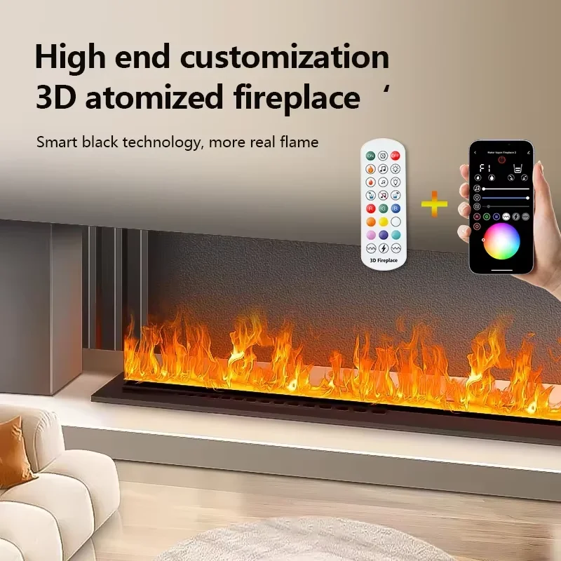 Intelligent Indoor Electric Water Vapor Smart Steam LED FlameTV Fireplace Decoration 3D Water Vapour Electric Fireplace