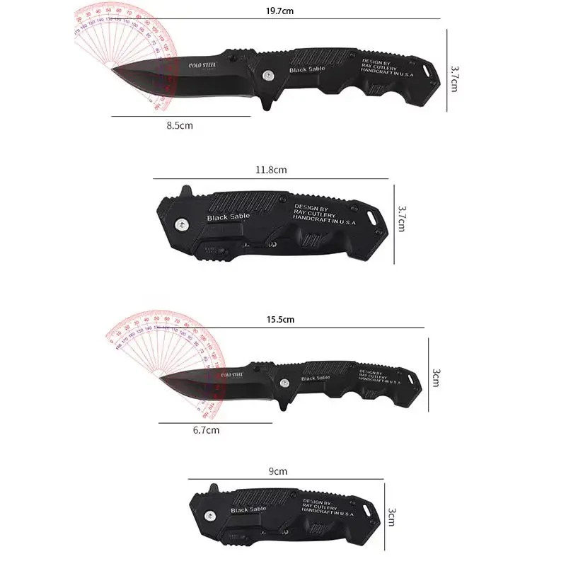 Multi Functional High Hardness Defensive Folding Knife Men\'s Self-defense Survival Tool Knife Outdoor Camping EDC Survival Knife