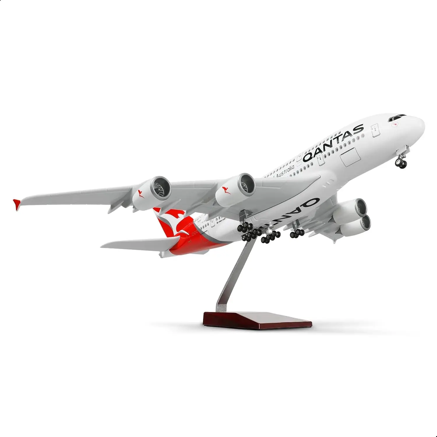 

1/160 Scale QANTAS A380 Models Plane Toy with Display Stand Diecast Resin Airplane Model Kits for Collections and Displays
