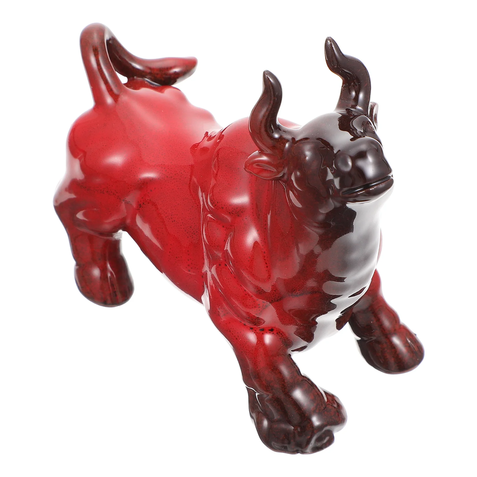 

1Pcs Ceramic Bull Tea Pet Decor Prosperity Symbol Home Office Tabletop Adornment Ox Displaying Decor Tea Pet Adornment