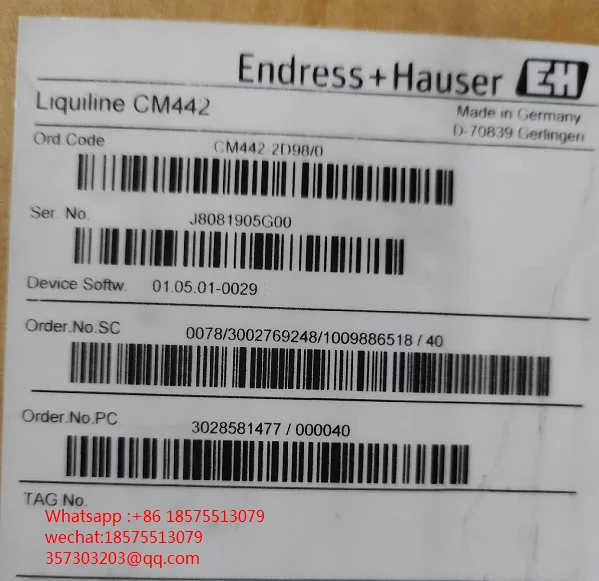 Transmisor Analizador de doble canal para ENDRESS + HAUSER CM442