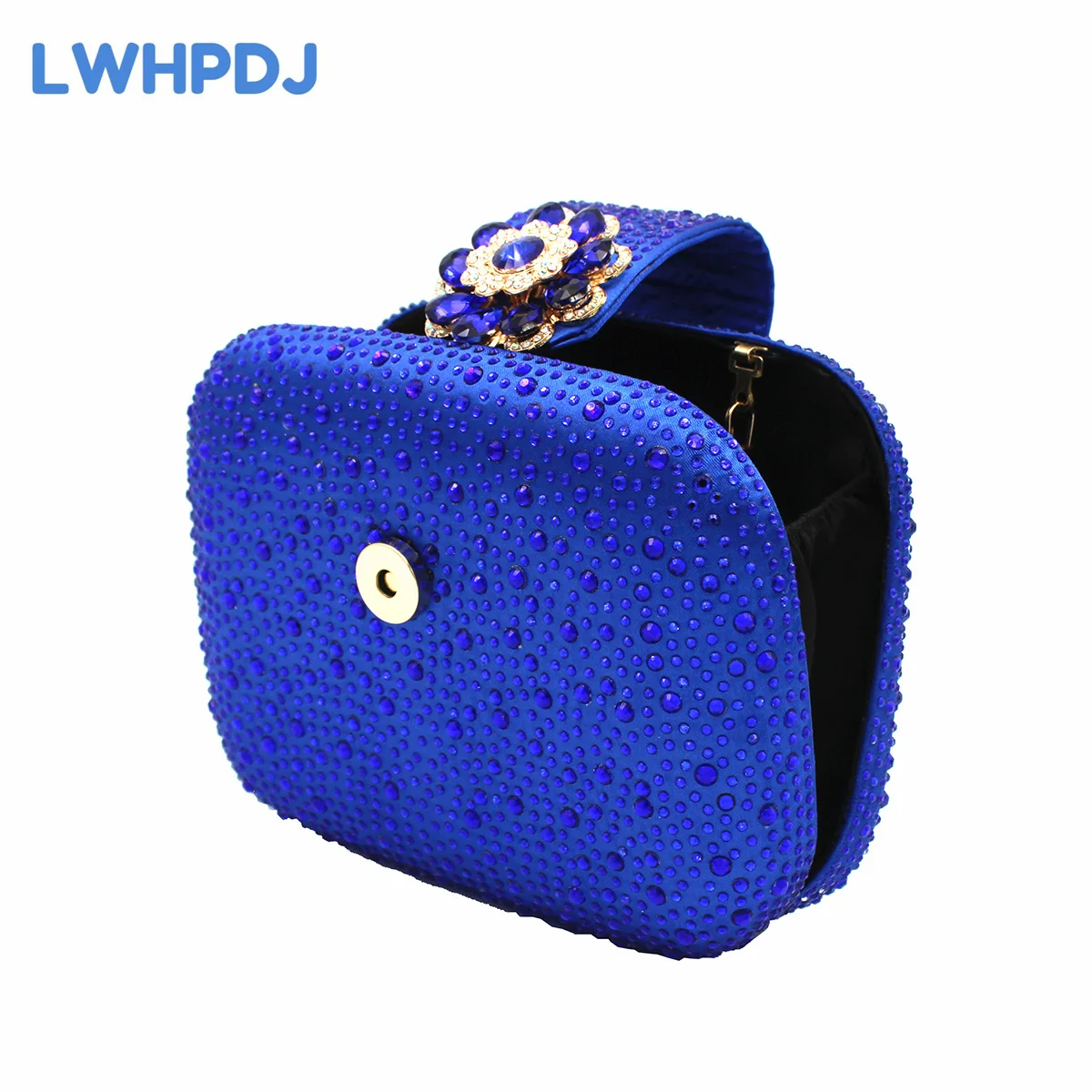 2024 New Arrival Super Heels Flower Design Ladies Shoes Matching Bag Set in Royal Blue For Luxury Women Party