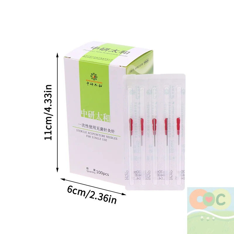 100 قطعة إبرة الوخز بالإبر القابل للتصرف الفولاذ المقاوم للصدأ مع أنبوب فردي قنية معقمة 1 إبرة مع 1 أنبوب توجيه #6