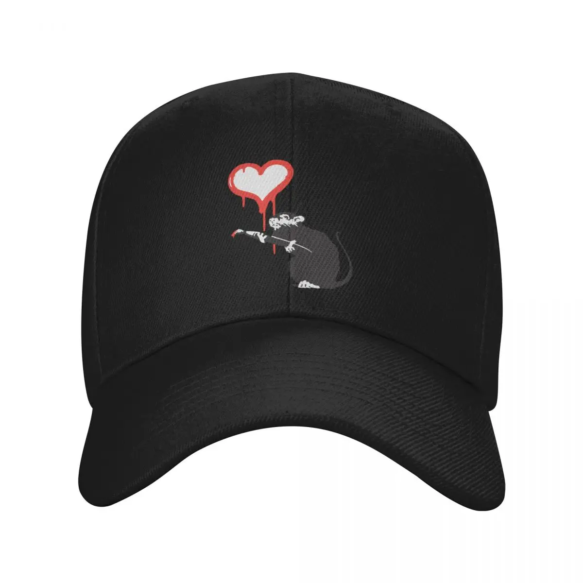 Banksy Hearts rat with remote control mind control Graffiti Street art with Banksy signature tag HD Baseball Cap