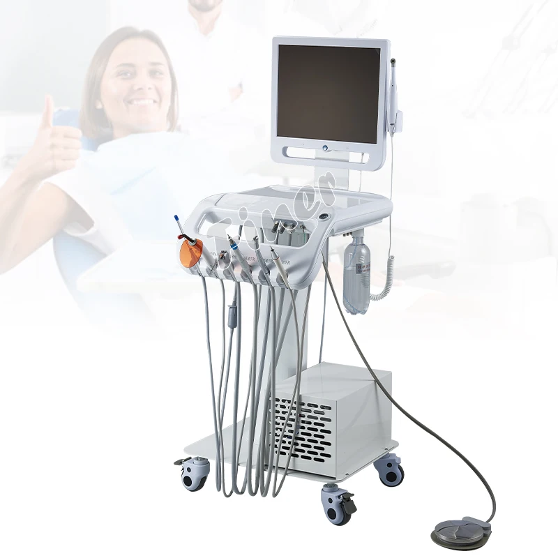Monitor Machine Endoscope Dental Trolley Air Compressor Turbine Portable Dental Cart Trolly Turbine Unit Scaler Handpiece