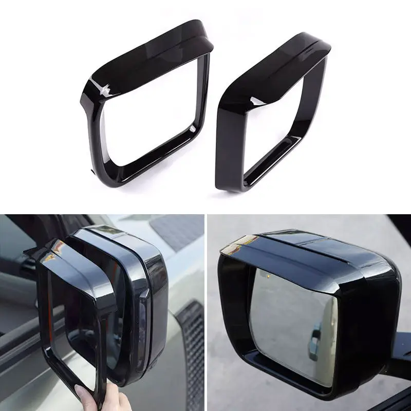 Side Rearview Mirror Rain Block Cover For Land Rover Defender 90 110 2020 2021 2022 2023 2024 Car Accessories Eyebrow Frame Trim