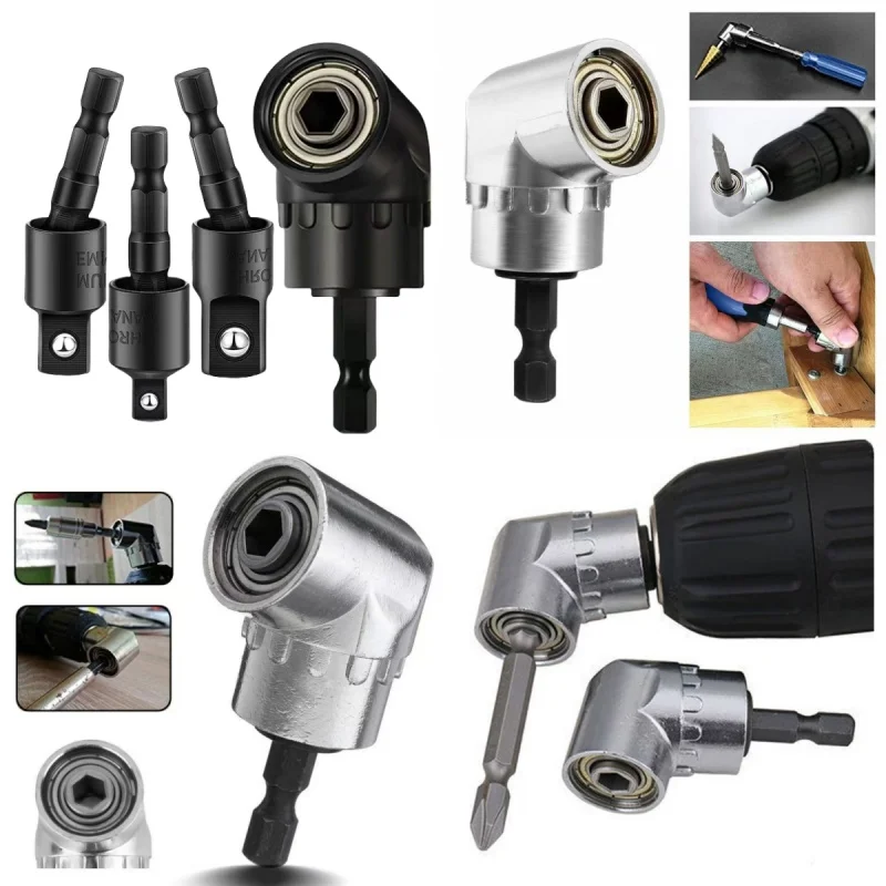 ดัดไขควง Joint สีดําหกเหลี่ยม Handle Conversion เชื่อมต่อ Rod 1/2 หัว 3/8 แขน 1/4 เครื่องมือไฟฟ้า Accessorie
