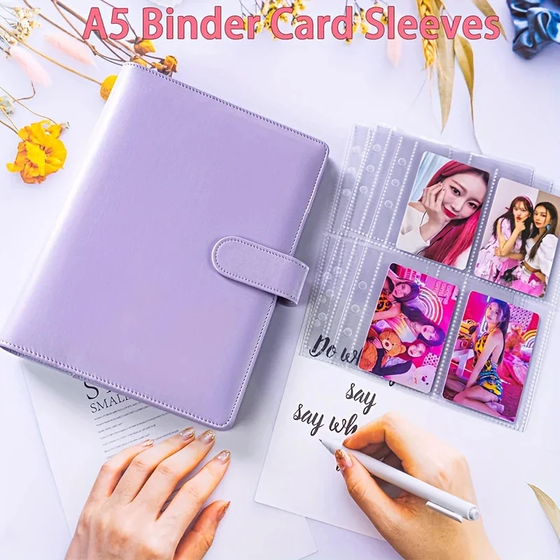 A5 Kpop Photo Card Binder Durability Faux Leather Photo Album Can Hold 200 Photos Used to Collect Photos