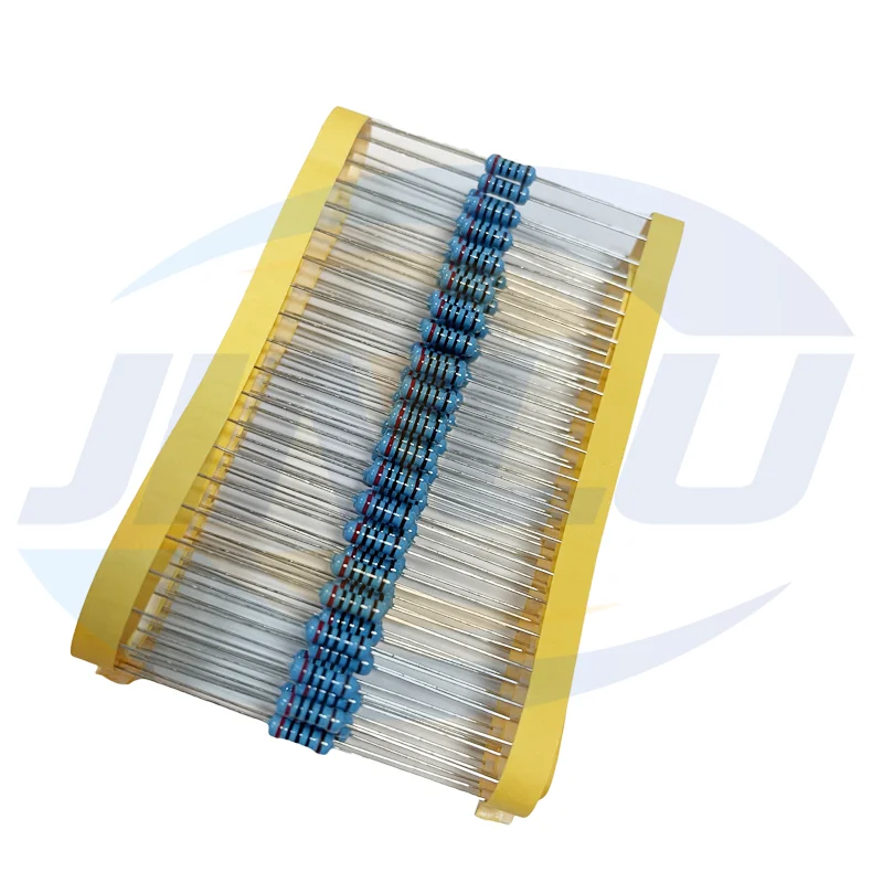 50pcs 1/2W Metal Film Resistor 3.3 3.6 3.9 33 36 39 330 360 390 R K Ohm 1% 0.5W Five-color Ring 3K3 3K6 3K9 Resistance 3R3 3R9