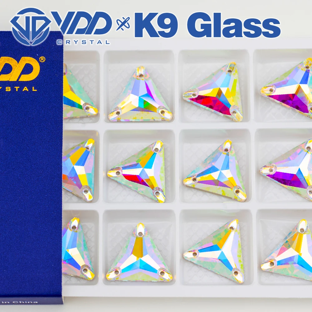 VDD S255 Kristall AB Dreieck Hochwertige K9-Glas-Applikationssteine, Kristall-Flachsteine zum Aufnähen für Kleidungsdekorationen – Detail 5