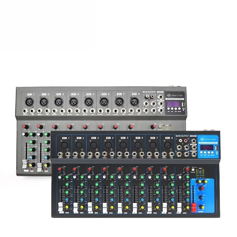 GAX-UF10 Professional Audio Mixer with 10 Channels Portable DJ Mixing Console With USB Interface for Performance