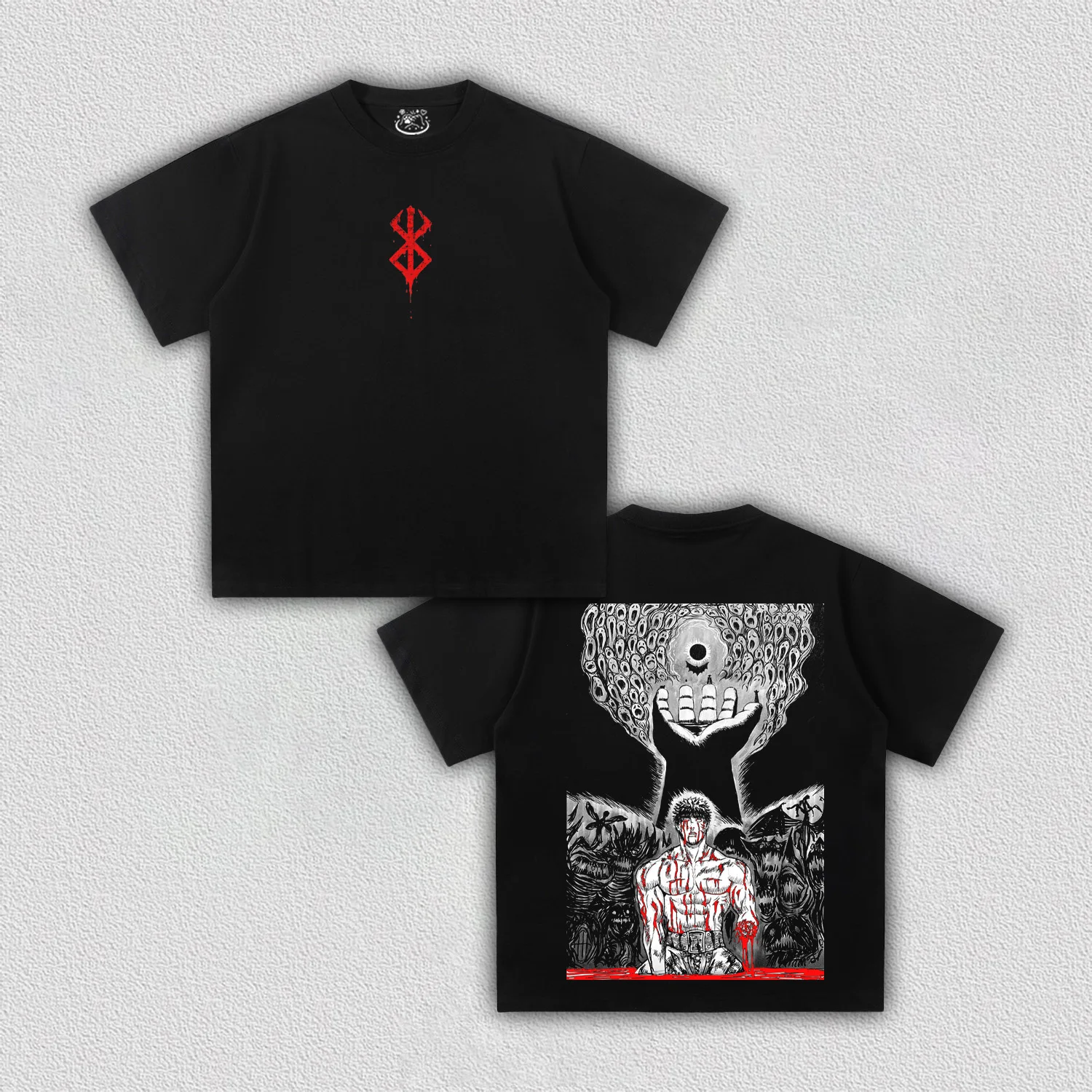 أنيمي Berserk الشجاعة تي شيرت المرأة مانغا الكرتون طباعة تي شيرت المتضخم Y2k عالية الجودة القطن الشارع الشهير الإناث الذكور الملابس #4