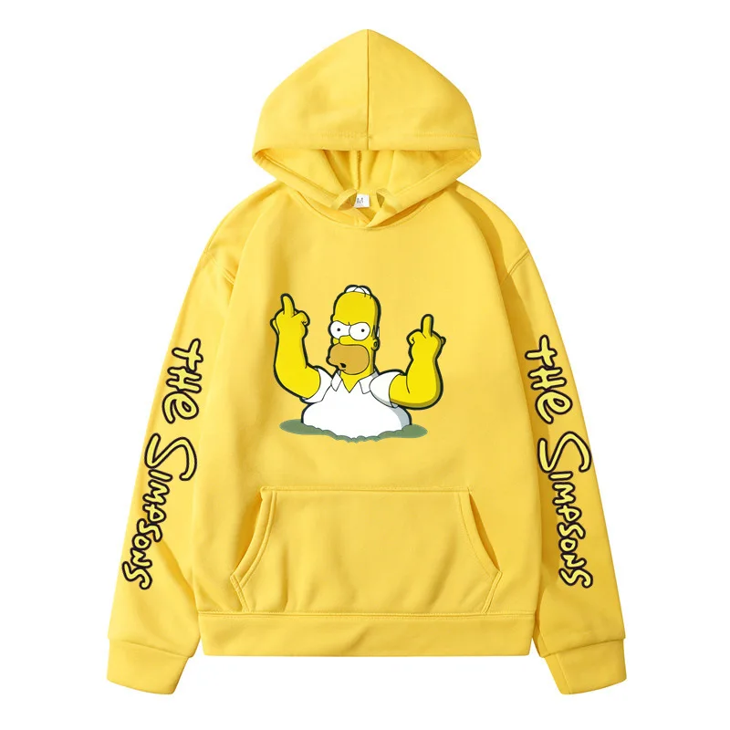 The Simpsonss Homer Jay Simpson Casual Hoodie Anime Printed Sweatshirts Fleece Mens and Womens Hooded Pullovers Sports Clothing