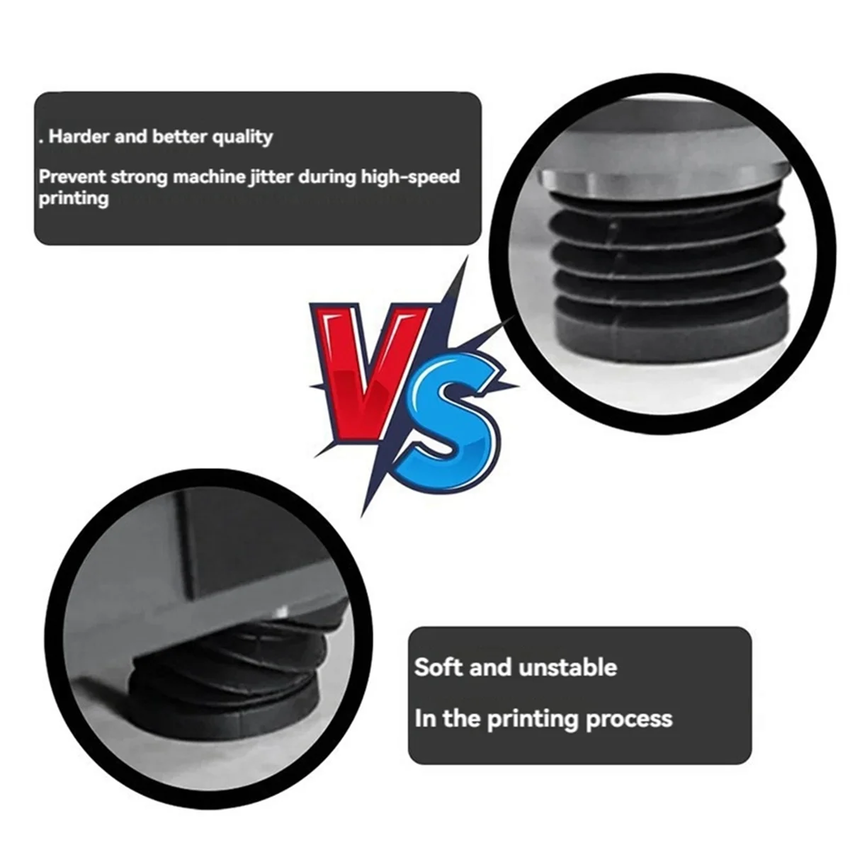 X1C P1S P1P 용 FZFZ 업그레이드 된 방진 피트 실리콘 발 3D 프린터 용 미끄럼 방지 실리콘 충격, A