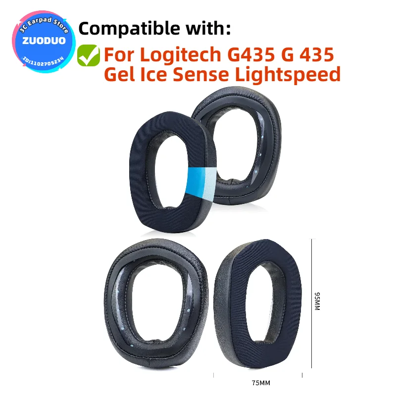 

Replacement Ear Pads for Logitech G435 G 435 Gel Ice Sense Lightspeed Headphones Memory Foam Ear Cushions High Quality