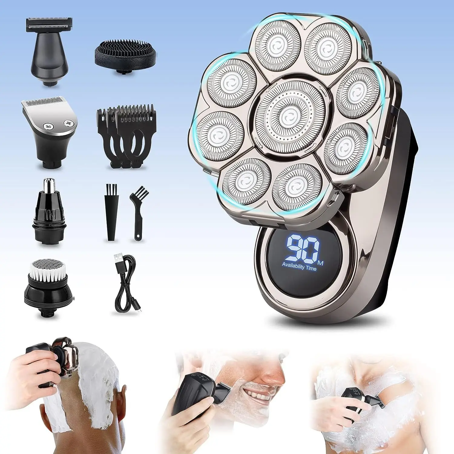 2025 New Electric Shaving Machine Nine-blade Razor Shaving Hair Clipper Razor Shaving Razor