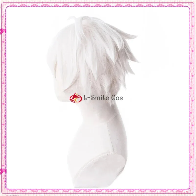 2025 yiyiAohitsugi Samatoki DRB HypnosisMic 코스프레 애니메이션 짧은 흰색 머리 내열 가발 + 가발 모자