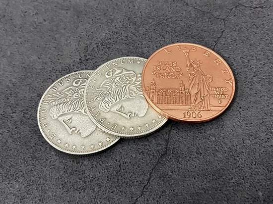 Digital Dissolve Morgan & Statue of Liberty Ancient Coin Magic Tricks Coin Change Close up Illusion Magia Magie Magician Gimmick