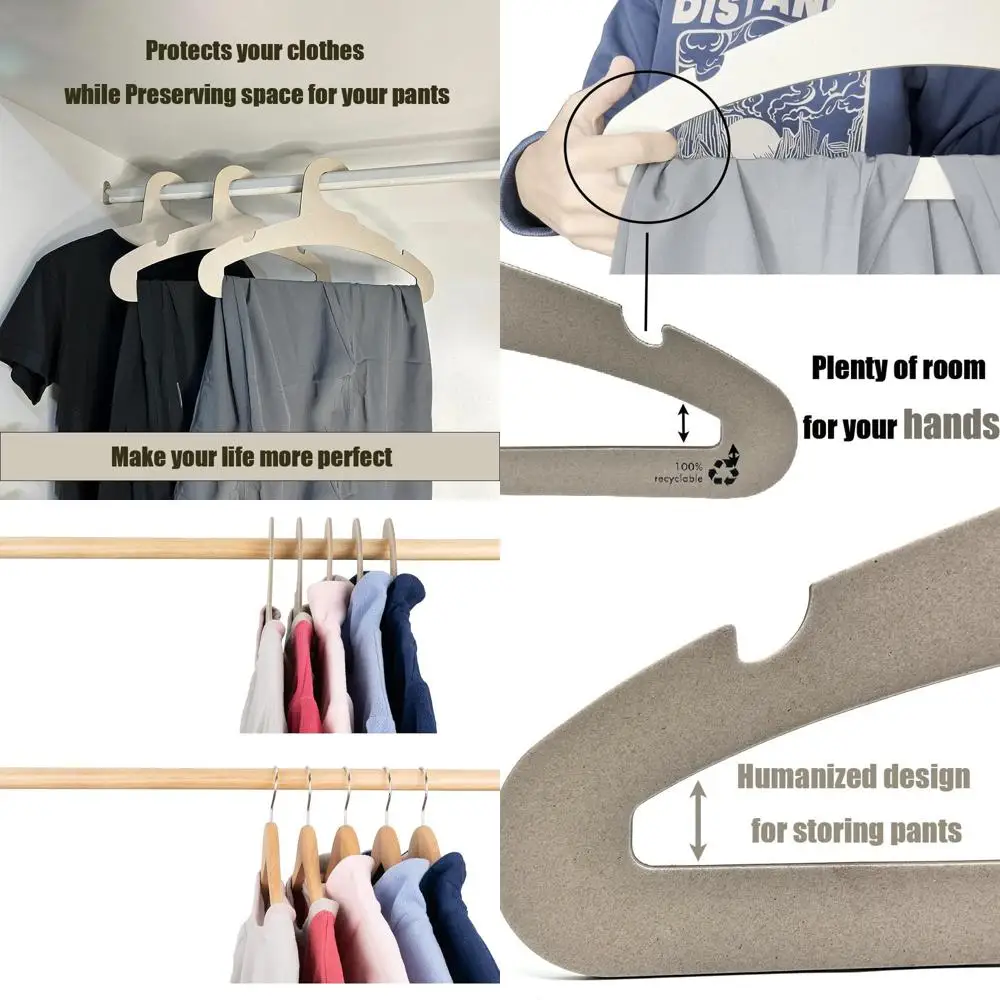 

Eco-Friendly Cardboard Hangers - 50 Pack Durable Recyclable Paper Coat Hangers for Men's and Women's Clothing Storage and Drying
