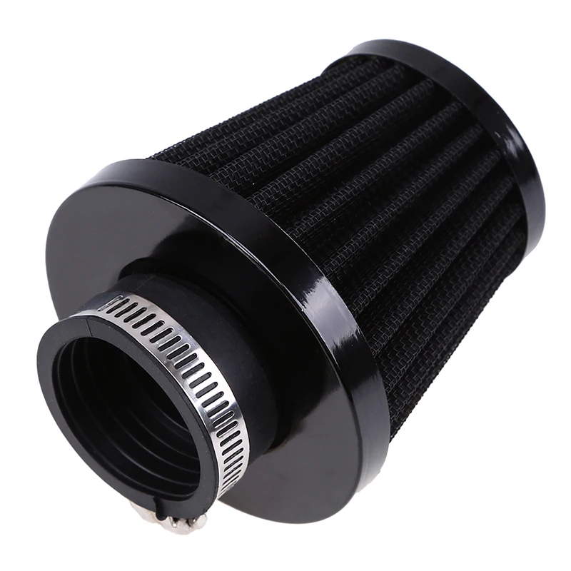 Black Motorcycle Enigne Inlet Air Filter Iron Cleaner Adjustable Universal Fit 38mm 39mm 40mm Inlet