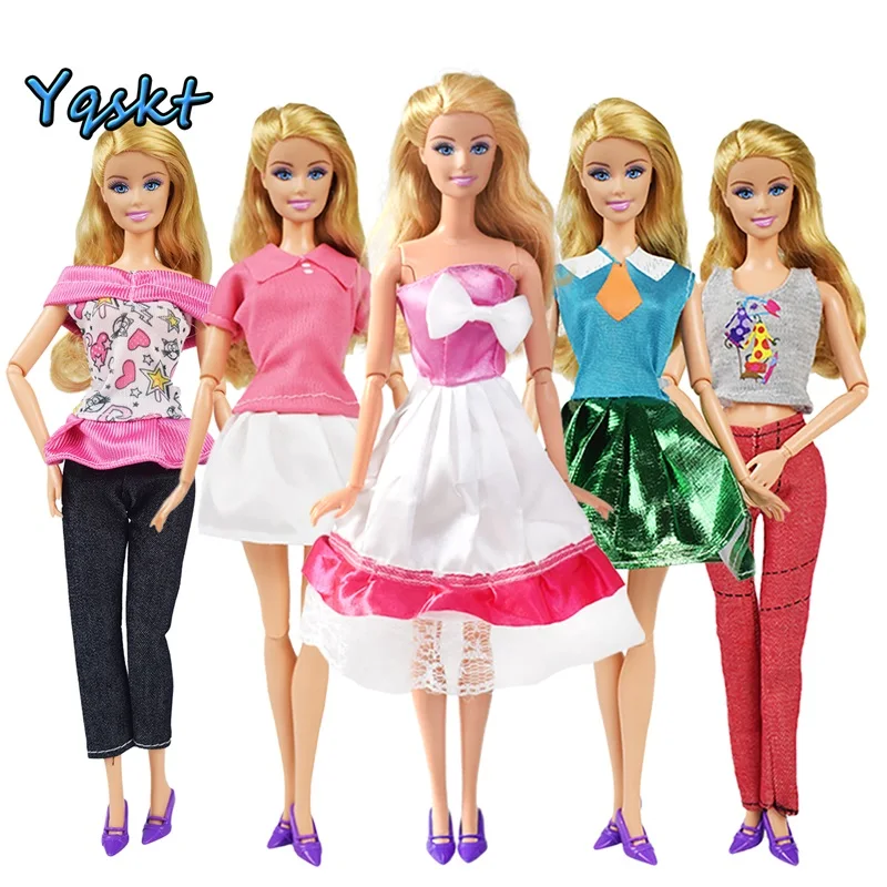 5 Pcs/lot Hot doll Princess Dress Suit High Quality Manual Homemade Dress Doll Clothes Girl Toys For 12 Inch Doll Accessories