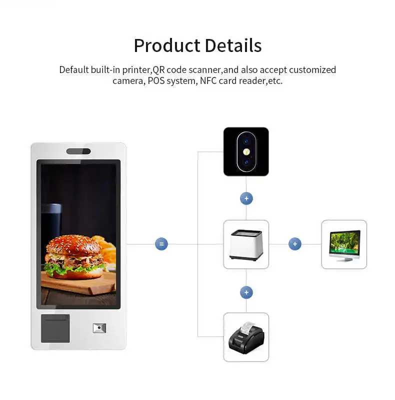 Fastfood Self Ordering Kiosk for /Restaurants 24 27 32 Inch POS Touch Screen Self Checkout Machine Payment Terminal Mcdonalds