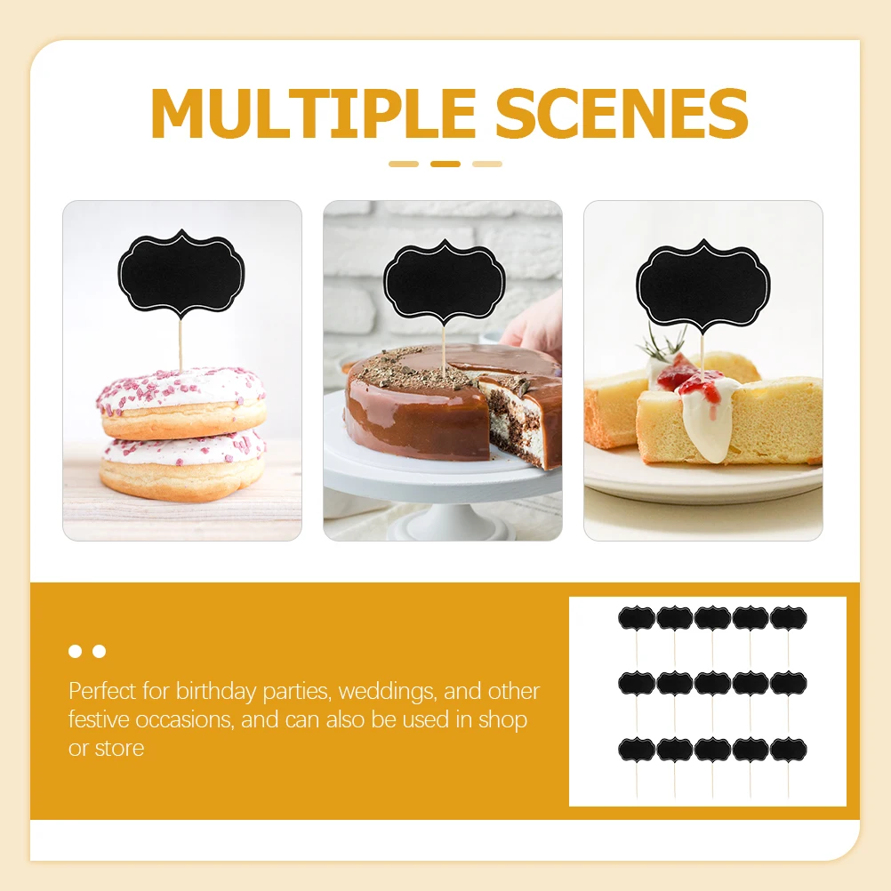 24 قطعة ملصقات السبورة ملصقات سبورة الطباشير لوحة تسجيل الغذاء القبعات العالية لحفلات الزفاف كعكة كب كيك الجبن علامات ديكور