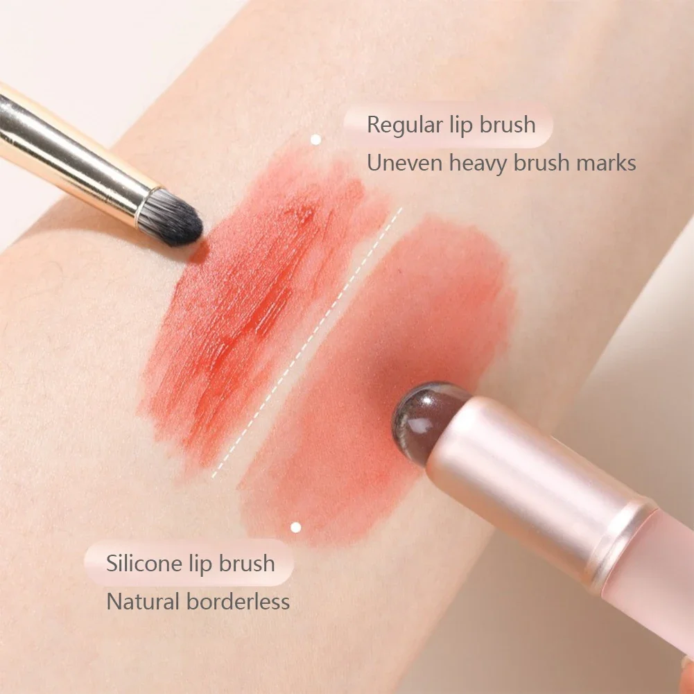 Mini cepillo de labios de silicona, cepillo corrector con cubierta, aplicadores de máscara de labios, pincel de brillo de labios, pincel de lápiz labial, herramienta de maquillaje de belleza